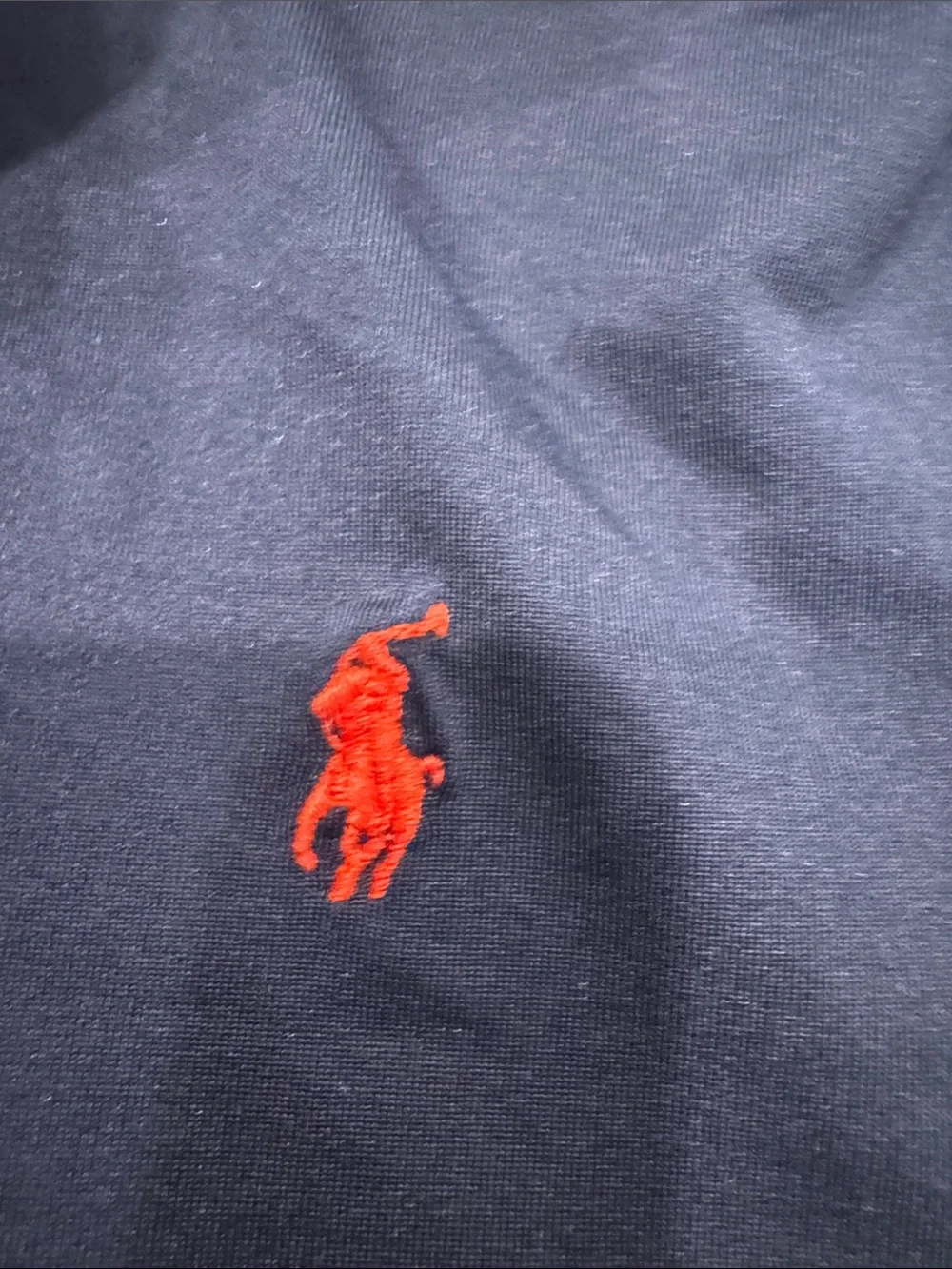 Ralph Lauren Navy Polo with White Panels and Red Pony